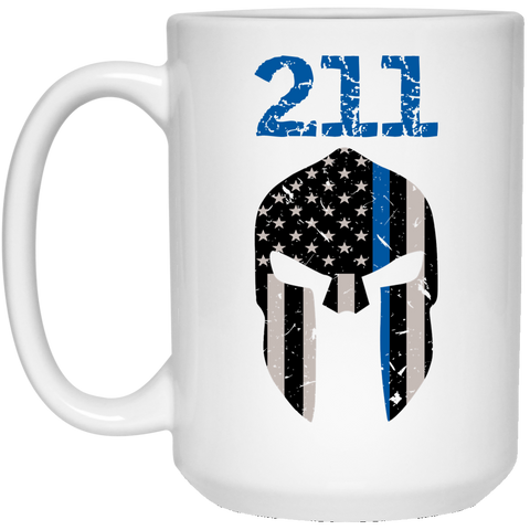 Image of Blue Line Mug with Badge Number