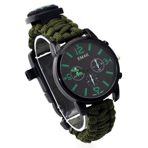 Image of Waterproof Paracord Survival Watch with Compass
