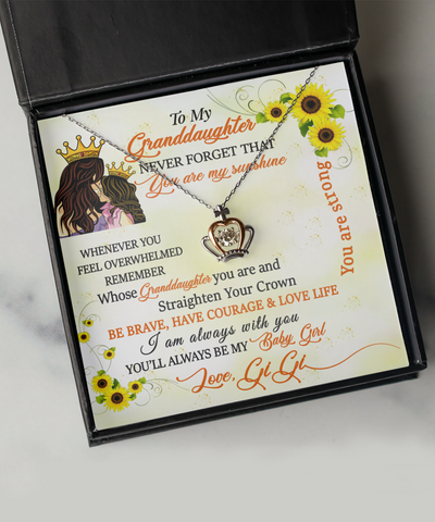 Image of To My Granddaughter - Love GiGi - Crown Pendant Necklace