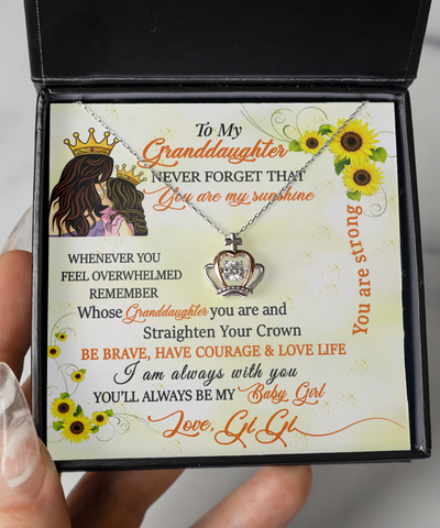 Image of To My Granddaughter - Love GiGi - Crown Pendant Necklace