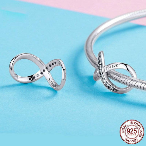 Image of Sterling Silver Infinity Family Forever Charm for Bracelet