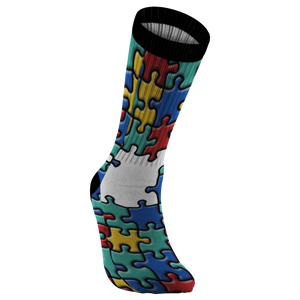Missing Piece Rainbow Puzzle Socks