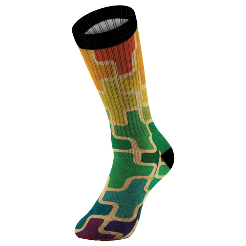 Image of Awesome Rainbow Puzzle Socks