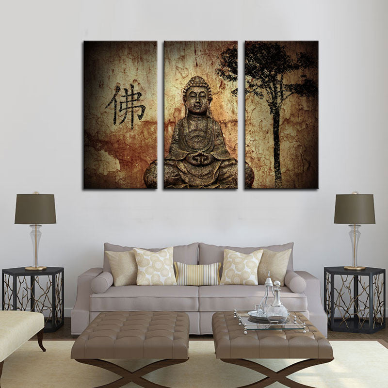 Buddha 3 Picture Canvas Paintings Wall Art
