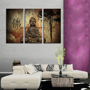 Buddha 3 Picture Canvas Paintings Wall Art