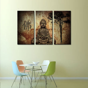Buddha 3 Picture Canvas Paintings Wall Art