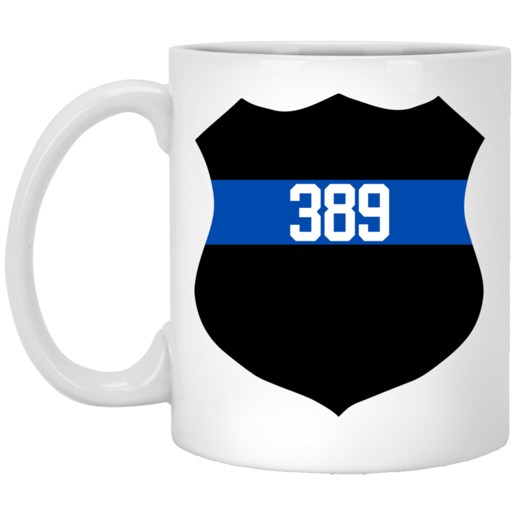 Blue Line Badge Number Mug