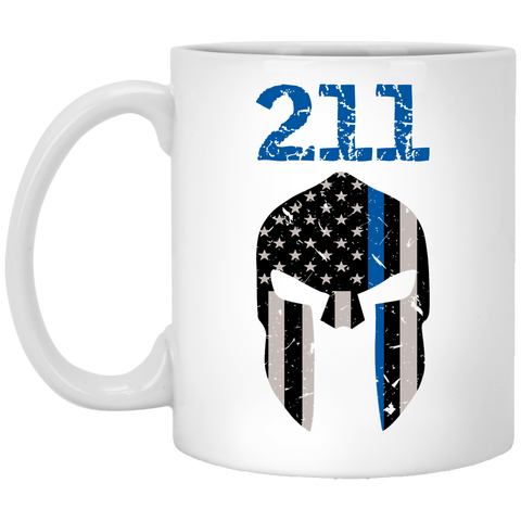 Image of Blue Line Mug with Badge Number