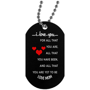 I Love You Dog Tag Necklace