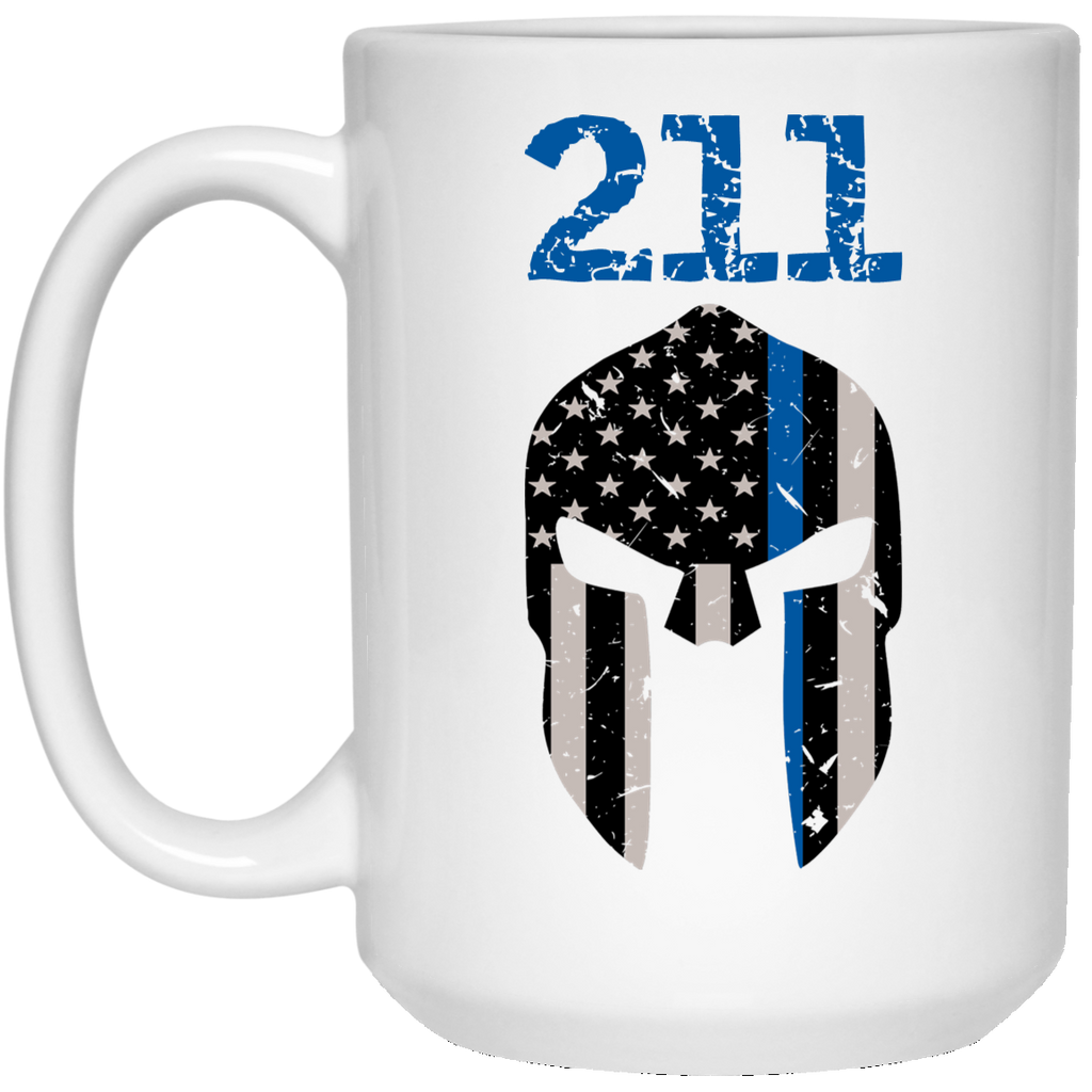 Blue Line Mug with Badge Number