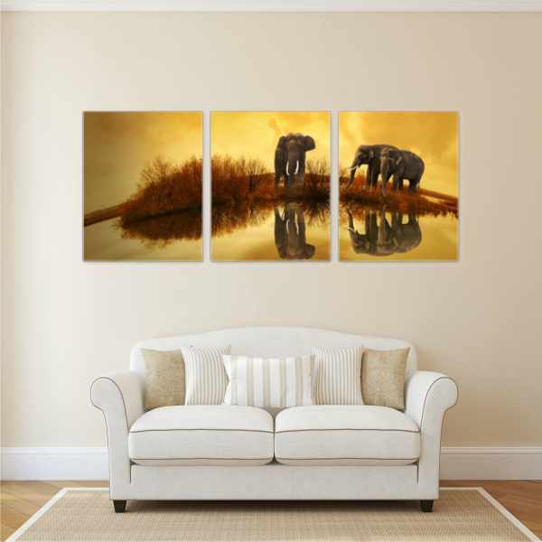 Elephants By The Brush Art