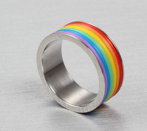 Stainless Steel Rainbow Ring