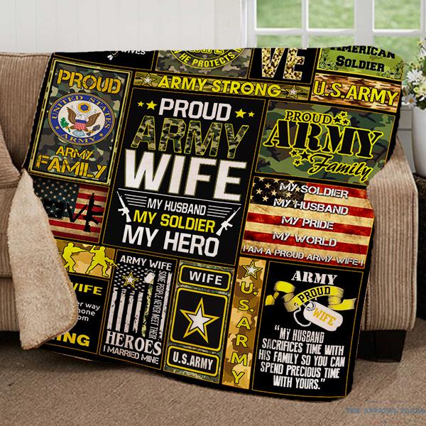 Army Wife Premium Sherpa Blanket