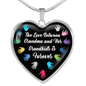 Between Grandma and Grandkids Heart Necklace