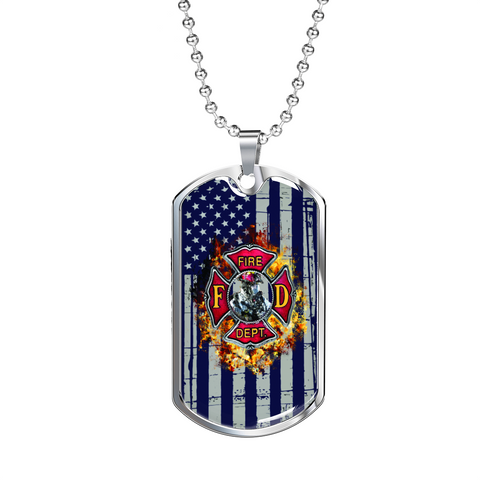 Image of Firefighter Dog Tag Necklace
