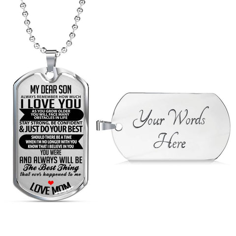 My Dear Son Luxury Tag with Engraving