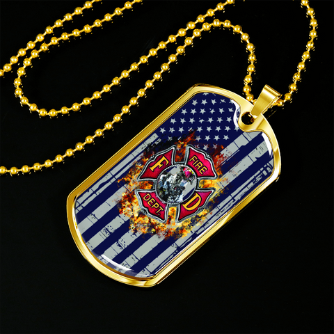 Image of Firefighter Dog Tag Necklace