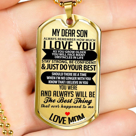 My Dear Son Luxury Tag with Engraving