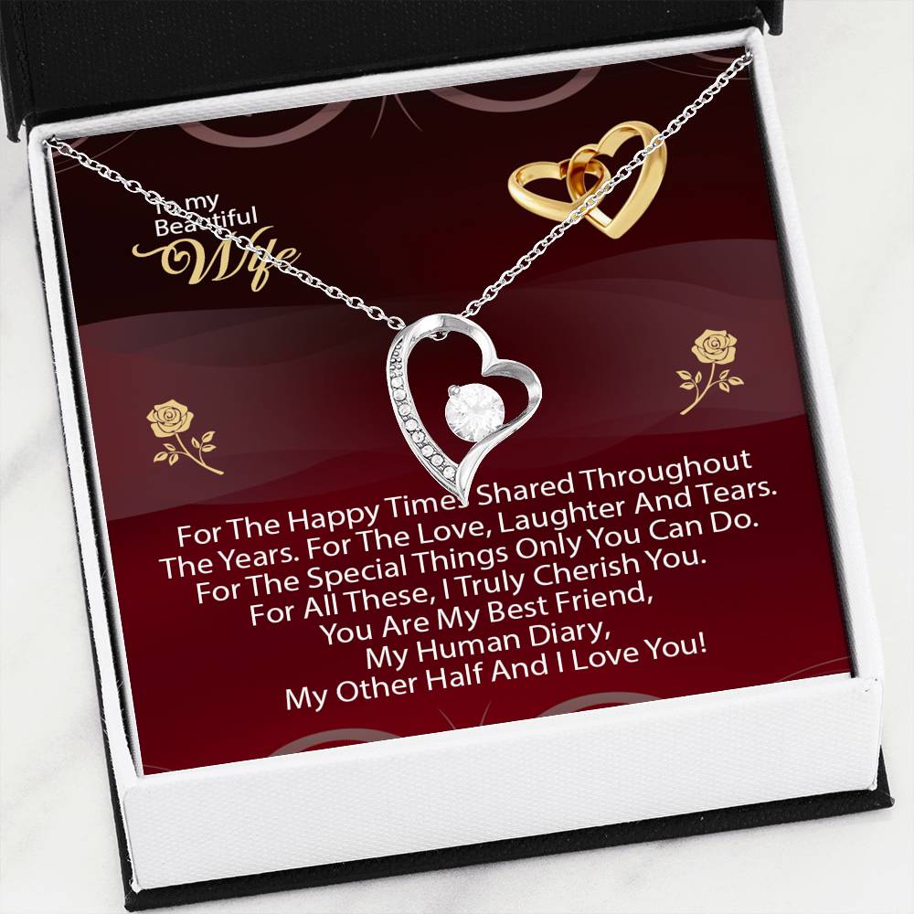 To My Wife Forever Heart Necklace