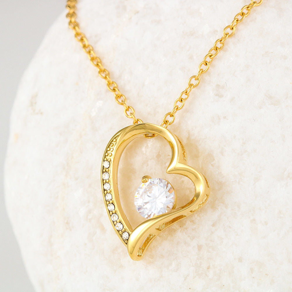 To My Wife Gold Forever Love Heart Necklace