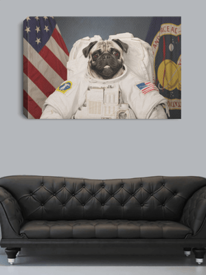 Astronaut Pug Wall Art