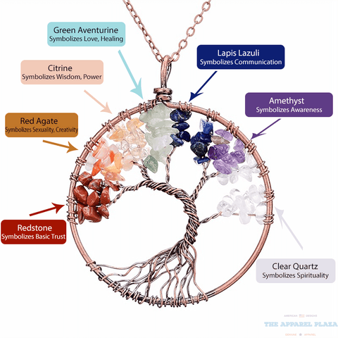 Image of 1 Chakra Tree Of Life Necklace Set