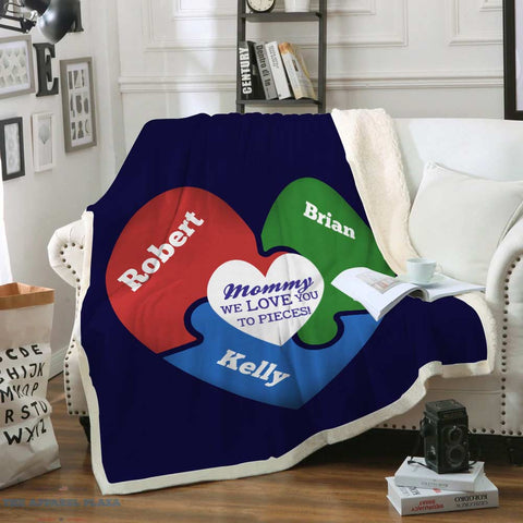 Image of Love You To Pieces Blanket - Navy