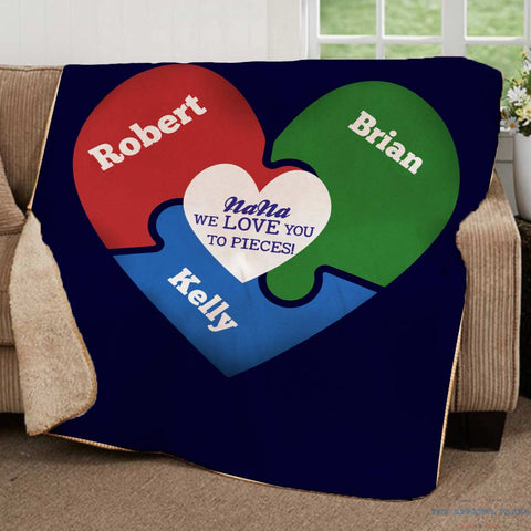 Image of Love You To Pieces Blanket - Navy