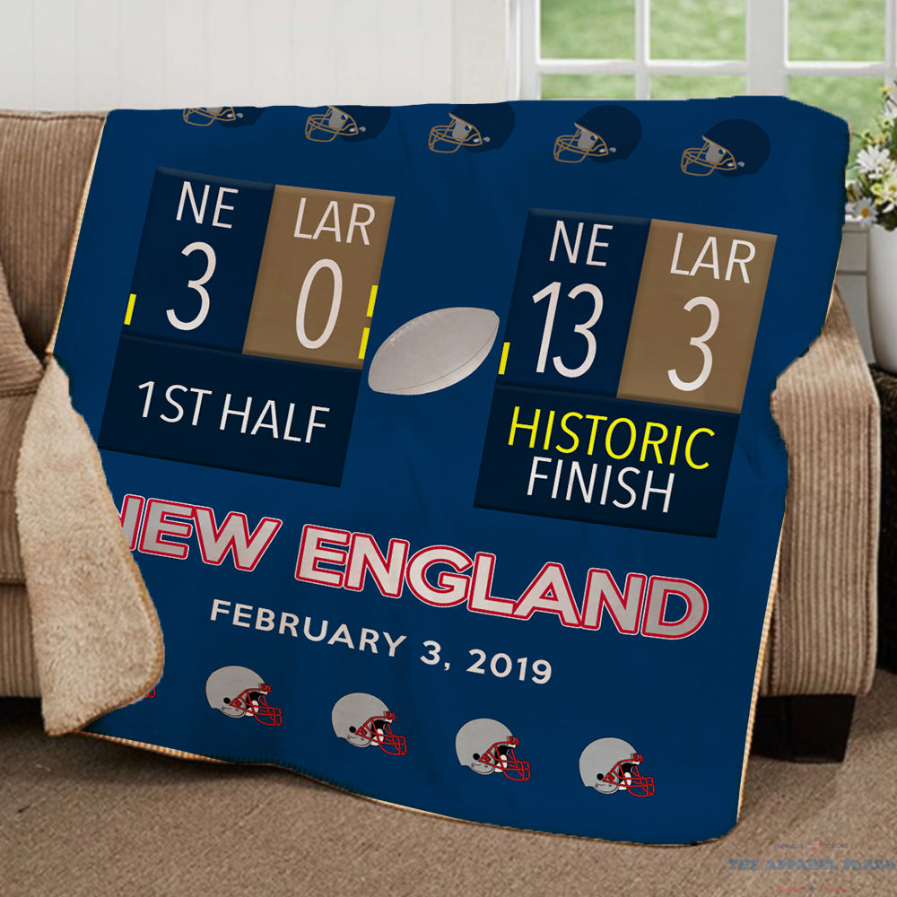 New England Game Day 2019 Fleece Sherpa Blanket