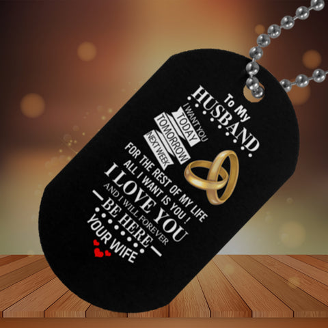 Image of To My Husband Military Dog Tag - Special